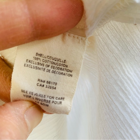 Free People Crinkled Cotton Blouse Floral shoulder embroidery - Picture 8 of 9